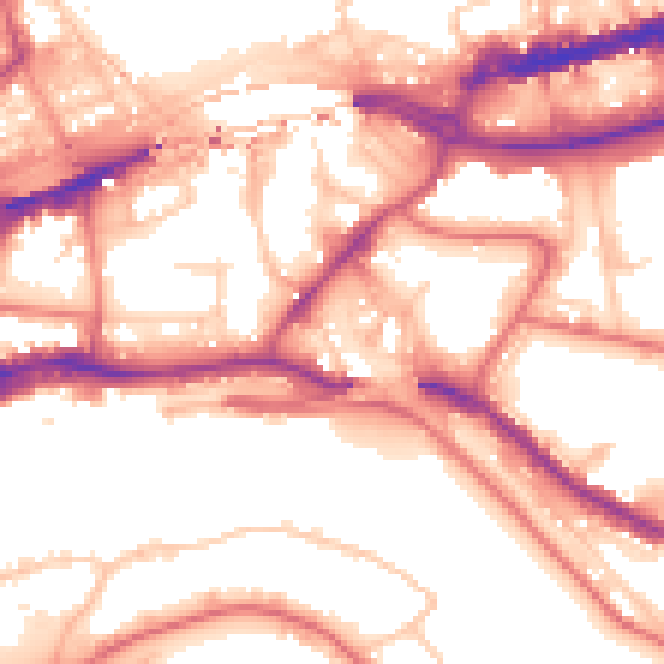 Daytime road noise heatmap for NE1 2DQ