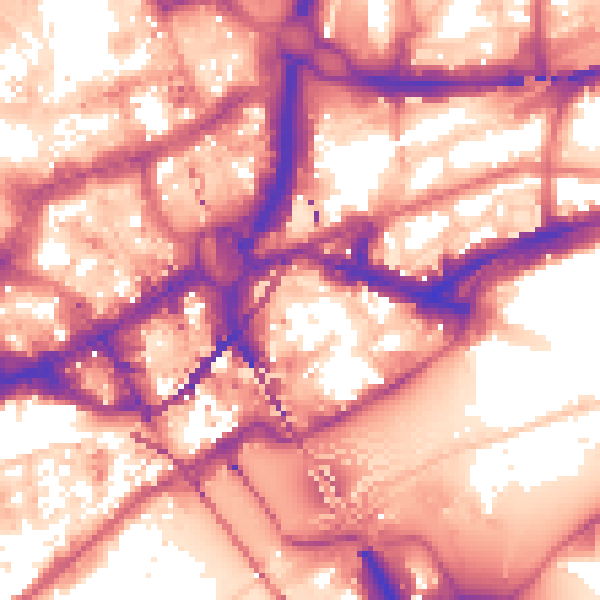 Daytime road noise heatmap for NE1 2EQ