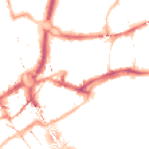 Night-time road noise heatmap for NE1 2HW