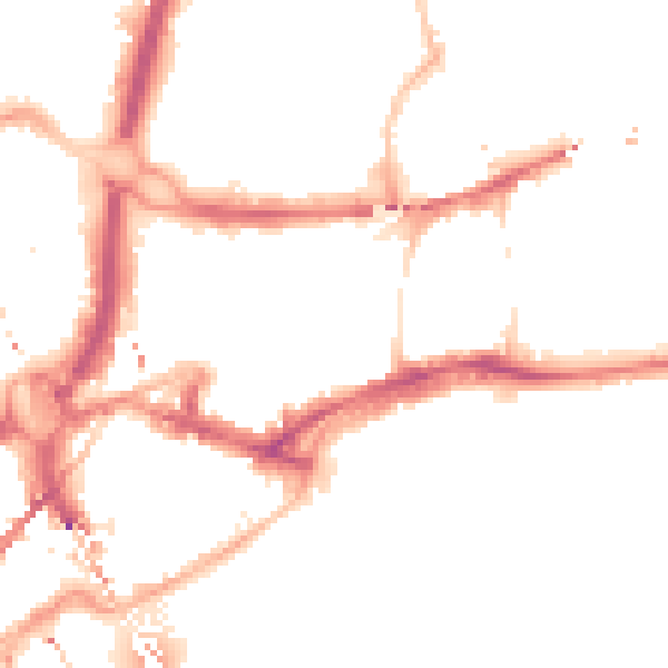 Night-time road noise heatmap for NE1 2JH