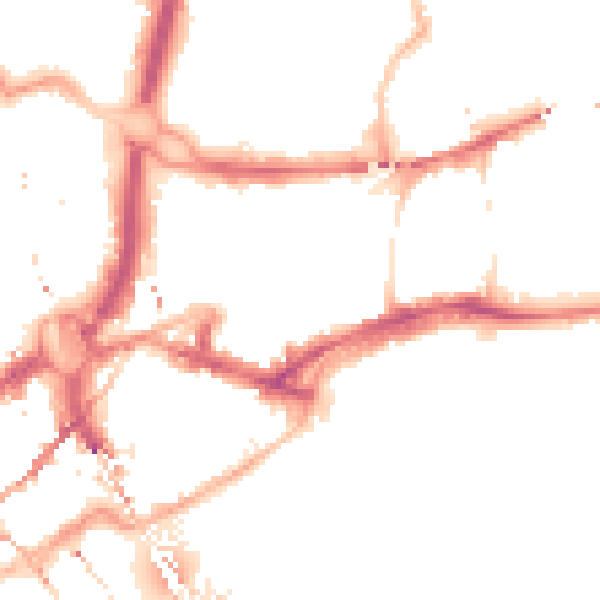 Night-time road noise heatmap for NE1 2JJ