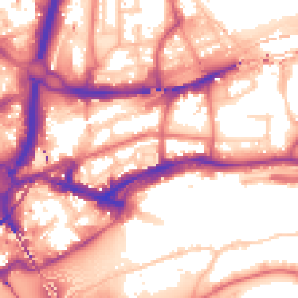 Daytime road noise heatmap for NE1 2JW