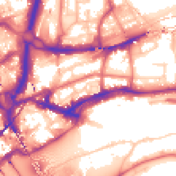 Daytime road noise heatmap for NE1 2JZ
