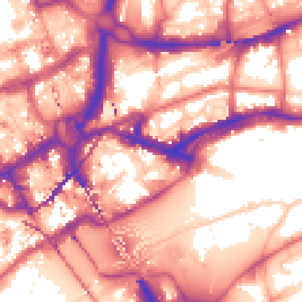 Daytime road noise heatmap for NE1 2NE