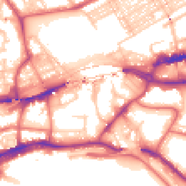 Daytime road noise heatmap for NE1 2PQ