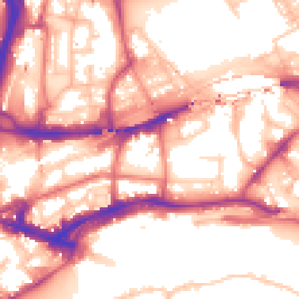 Daytime road noise heatmap for NE1 2TP