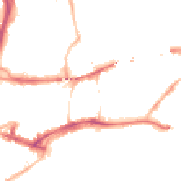 Night-time road noise heatmap for NE1 2TP
