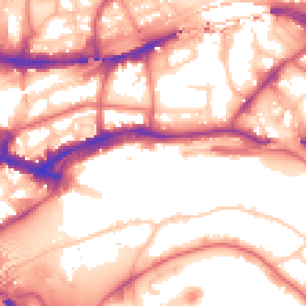 Daytime road noise heatmap for NE1 3BB