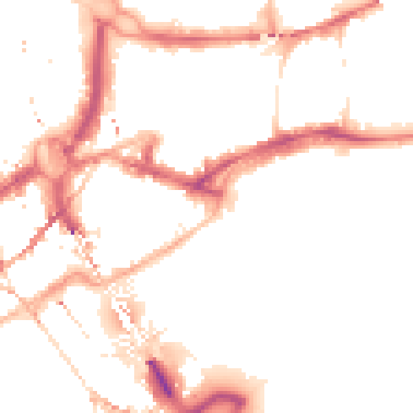 Night-time road noise heatmap for NE1 3DN