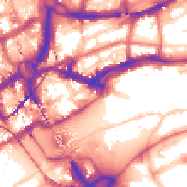 Daytime road noise heatmap for NE1 3DW