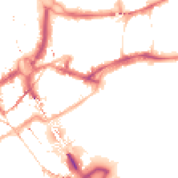 Night-time road noise heatmap for NE1 3DW