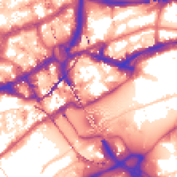 Daytime road noise heatmap for NE1 3HB