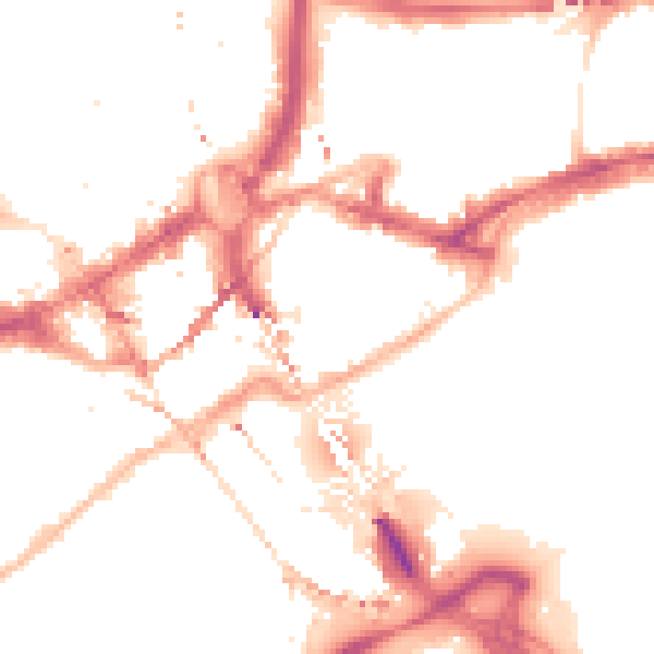 Night-time road noise heatmap for NE1 3HB