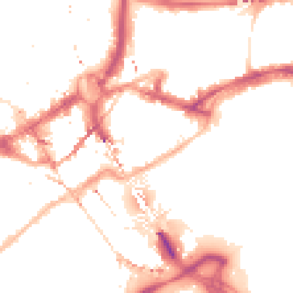 Night-time road noise heatmap for NE1 3HD