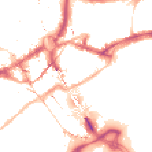 Night-time road noise heatmap for NE1 3HE