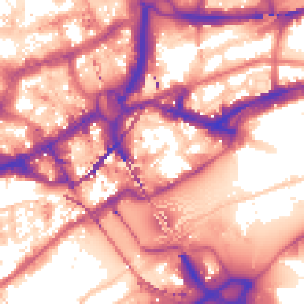 Daytime road noise heatmap for NE1 3HF