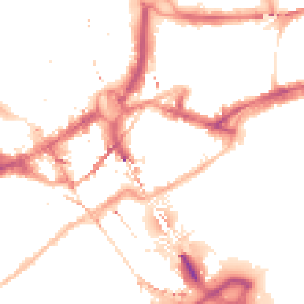 Night-time road noise heatmap for NE1 3HF