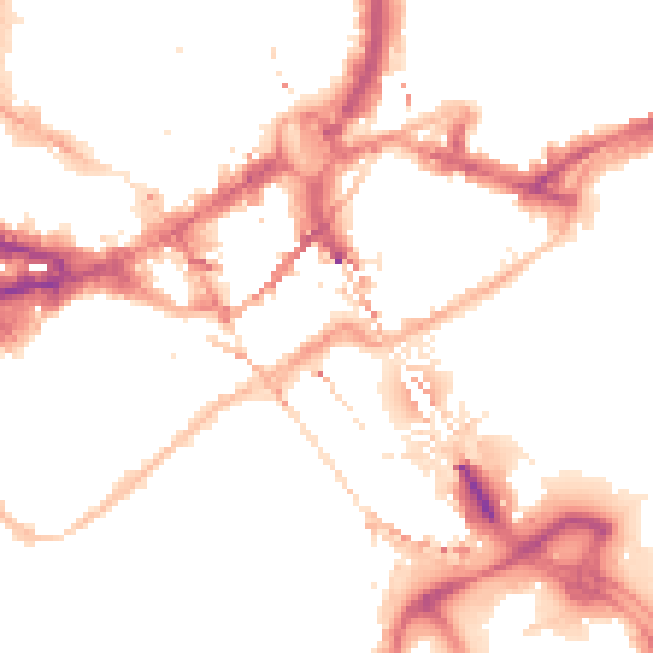Night-time road noise heatmap for NE1 3JF