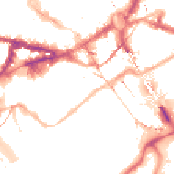 Night-time road noise heatmap for NE1 3NH