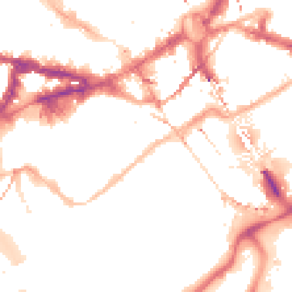Night-time road noise heatmap for NE1 3RJ