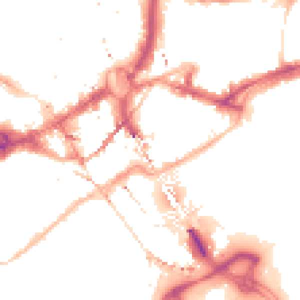 Night-time road noise heatmap for NE1 3UG