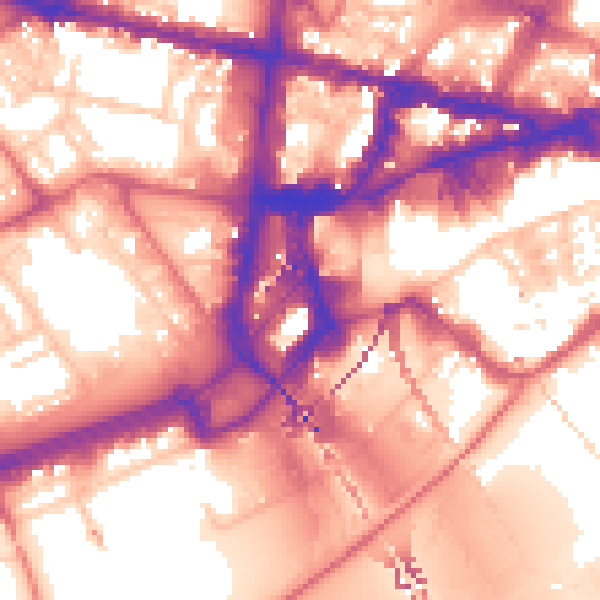 Daytime road noise heatmap for NE1 4BA