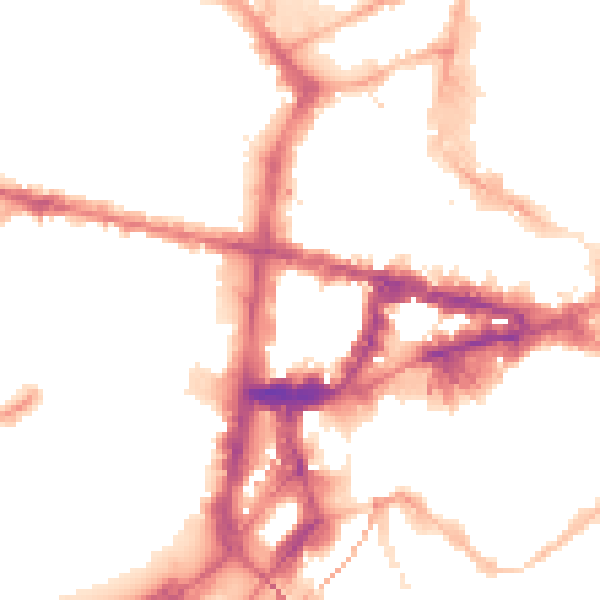Night-time road noise heatmap for NE1 4BP