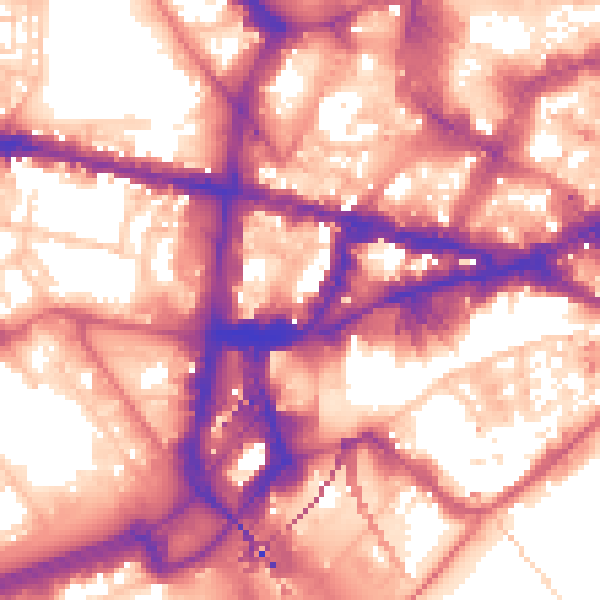 Daytime road noise heatmap for NE1 4ES