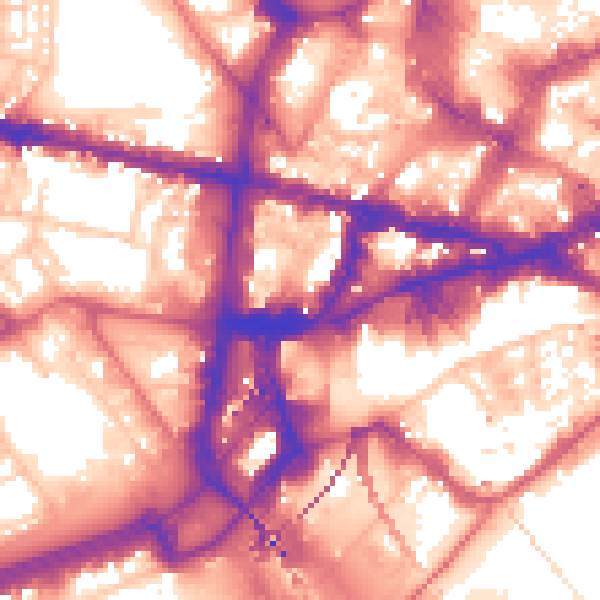 Daytime road noise heatmap for NE1 4EU