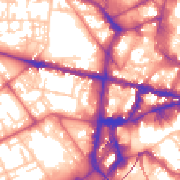 Daytime road noise heatmap for NE1 4HZ
