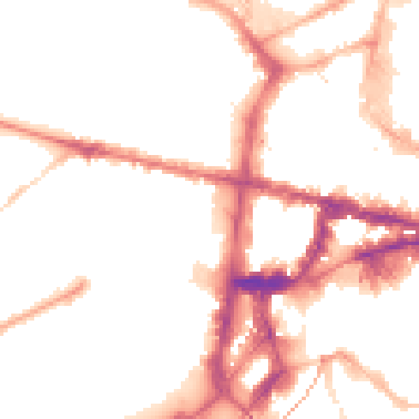Night-time road noise heatmap for NE1 4HZ