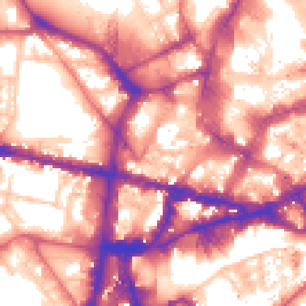 Daytime road noise heatmap for NE1 4XB