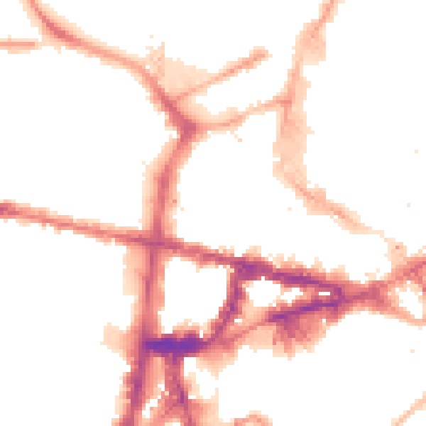 Night-time road noise heatmap for NE1 4XB