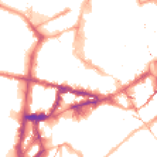 Night-time road noise heatmap for NE1 5AR