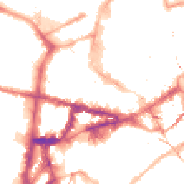 Night-time road noise heatmap for NE1 5AS
