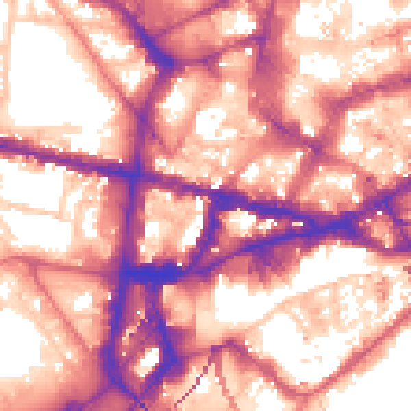 Daytime road noise heatmap for NE1 5BW