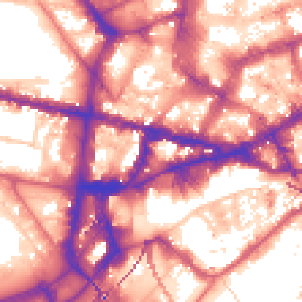 Daytime road noise heatmap for NE1 5EE