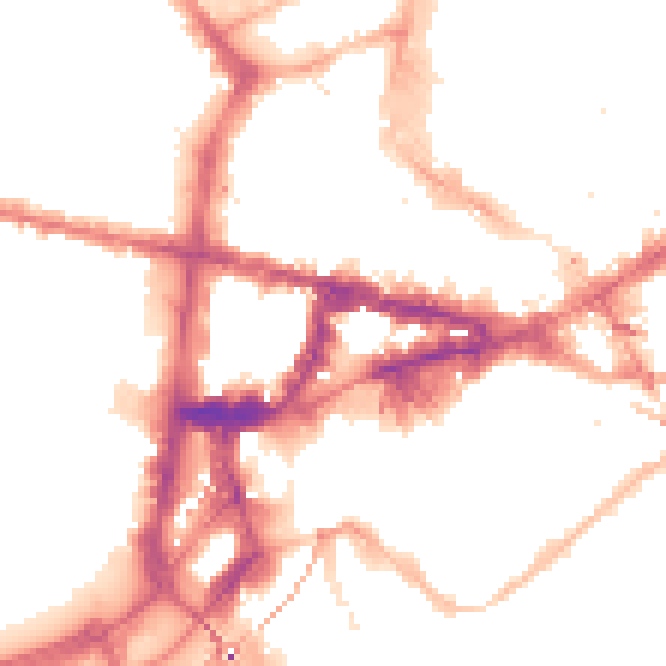 Night-time road noise heatmap for NE1 5EE