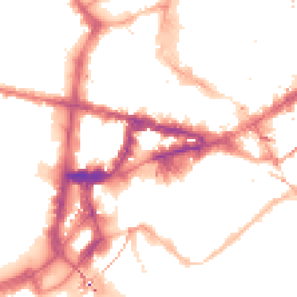 Night-time road noise heatmap for NE1 5EJ