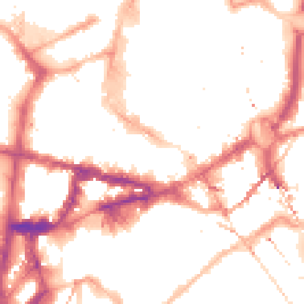Night-time road noise heatmap for NE1 5JG
