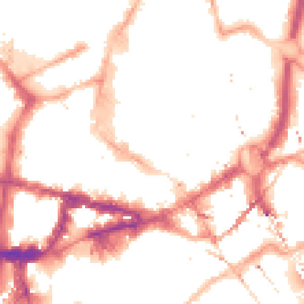 Night-time road noise heatmap for NE1 5JQ