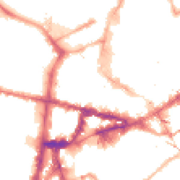 Night-time road noise heatmap for NE1 5XD