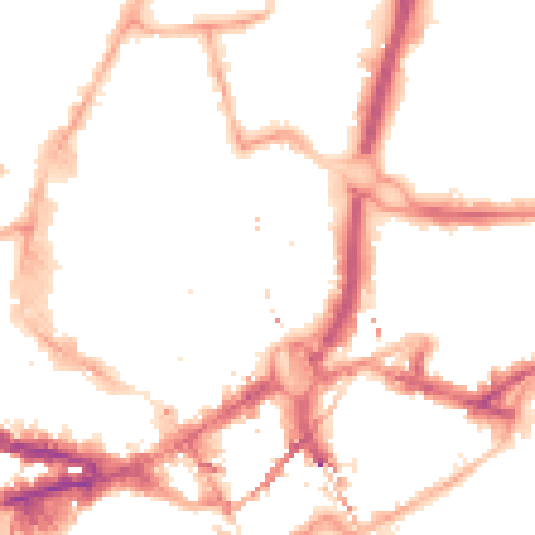 Night-time road noise heatmap for NE1 6AN