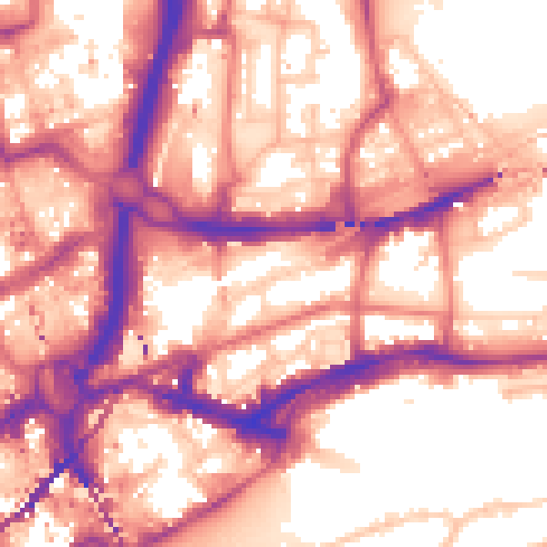 Daytime road noise heatmap for NE1 6PE