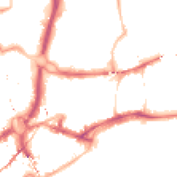 Night-time road noise heatmap for NE1 6PE