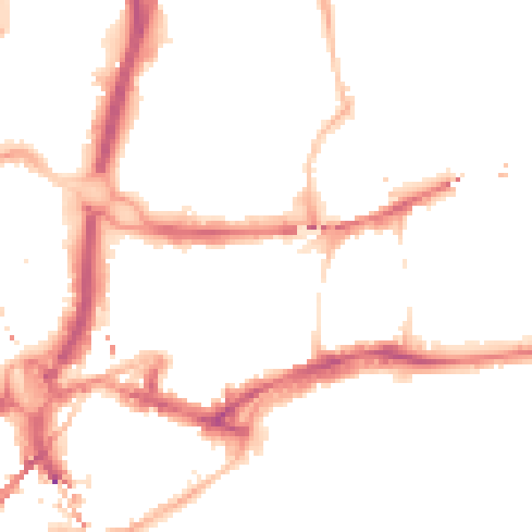 Night-time road noise heatmap for NE1 6PN