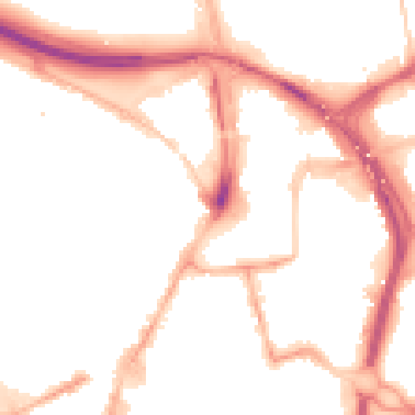 Night-time road noise heatmap for NE1 7RD