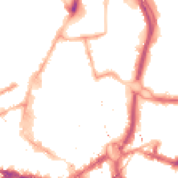 Night-time road noise heatmap for NE1 8ER