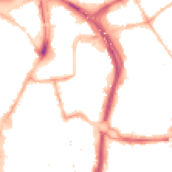 Night-time road noise heatmap for NE1 8SG