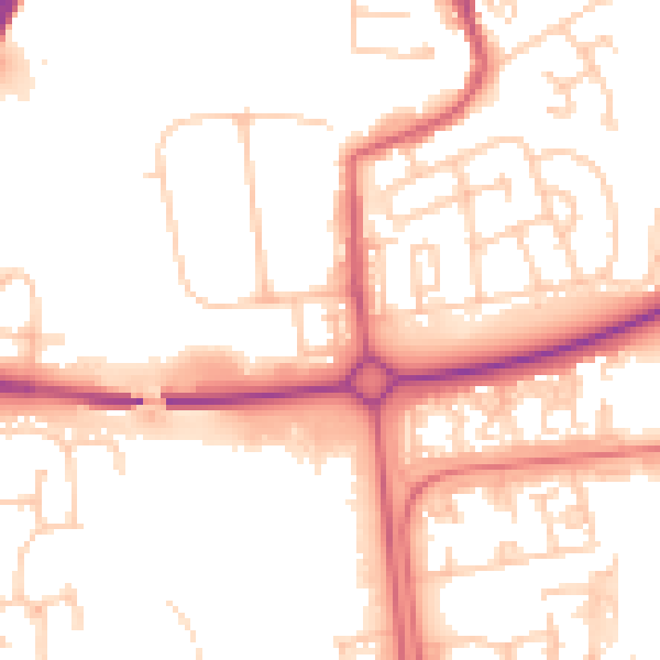Daytime road noise heatmap for NE12 5AB